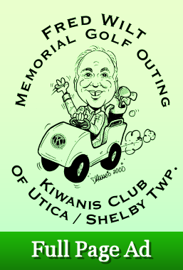 Fred Wilts Memorial Golf - Utica Shelby Kiwanis - Full Page Ad